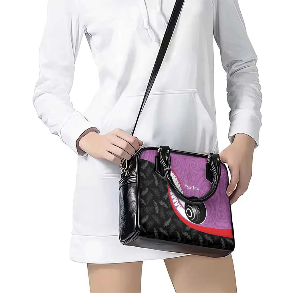 Personalised Aotearoa Lawn Bowls Shoulder Handbag Maori and Silver Fern Sporty Style Pink Color LT03 - Polynesian Pride