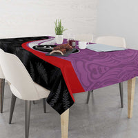 Personalised Aotearoa Lawn Bowls Tablecloth Maori and Silver Fern Sporty Style Pink Color LT03 - Polynesian Pride