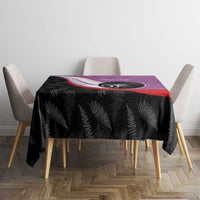 Personalised Aotearoa Lawn Bowls Tablecloth Maori and Silver Fern Sporty Style Pink Color LT03 - Polynesian Pride