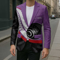 Personalised Aotearoa Lawn Bowls Blazer Maori and Silver Fern Sporty Style Purple Color LT03 - Polynesian Pride
