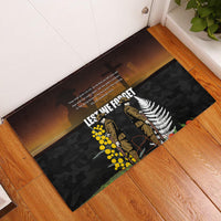 New Zealand and Australia ANZAC Day Rubber Doormat Soldier and Last Post Camouflage Pattern LT03 Black - Polynesian Pride