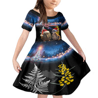 New Zealand and Australia Merry Christmas Family Matching Mermaid Dress and Hawaiian Shirt Kiwi Bird and Kangaroo Xmas Vibe