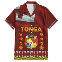 Tonga Independence Day Family Matching Off Shoulder Short Dress and Hawaiian Shirt National Flag and Emblem with Ngatu Art Pattern