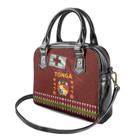 Tonga Independence Day Shoulder Handbag National Flag and Emblem with Ngatu Art Pattern