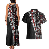 Tonga Ngatu Art Tattoo Polynesian Couples Matching Tank Maxi Dress and Hawaiian Shirt LT03 - Polynesian Pride