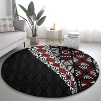 Tonga Ngatu Art Tattoo Polynesian Round Carpet