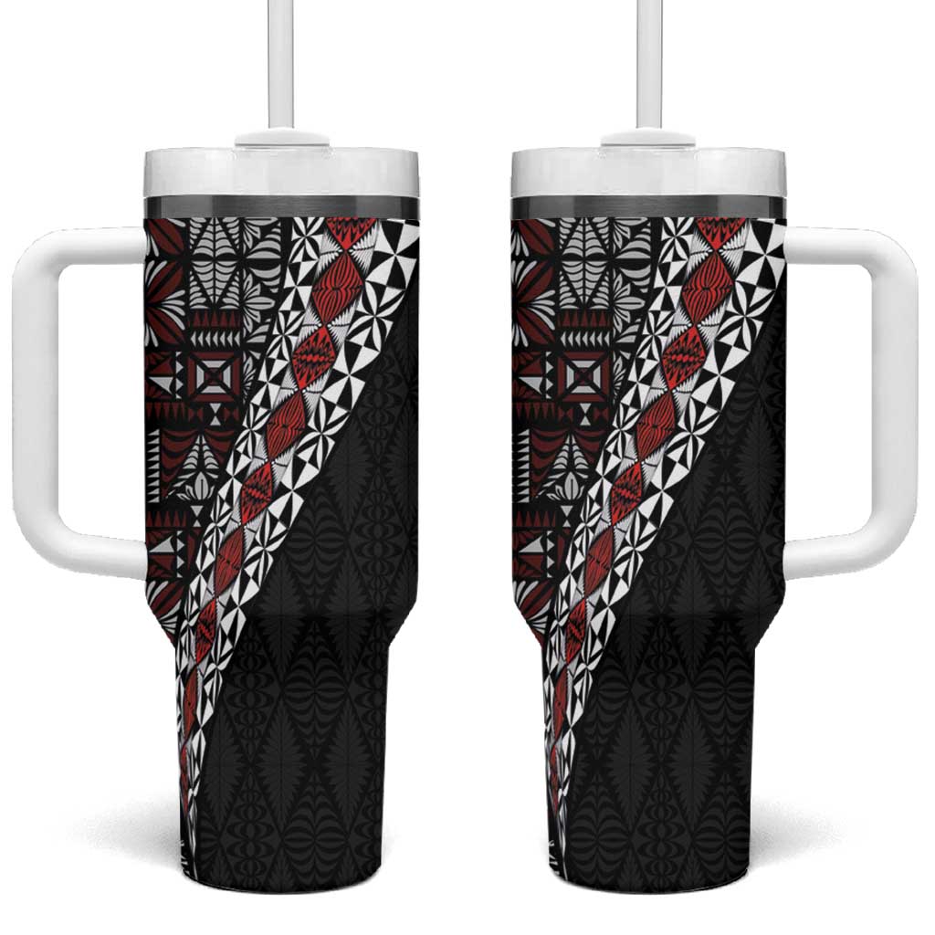 Tonga Ngatu Art Tattoo Polynesian Tumbler With Handle