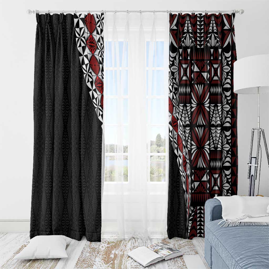 Tonga Ngatu Art Tattoo Polynesian Window Curtain