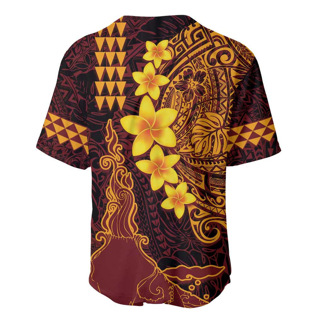 Hawaii Volcano Baseball Jersey Polynesian and Kakau Pattern LT03 - Polynesian Pride