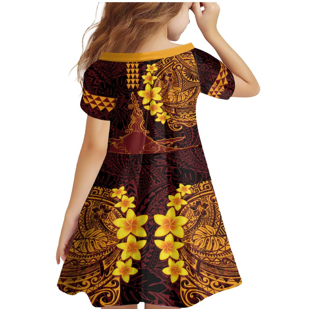 Hawaii Volcano Family Matching Mermaid Dress and Hawaiian Shirt Polynesian and Kakau Pattern