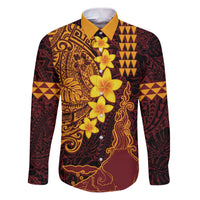 Hawaii Volcano Family Matching Puletasi and Hawaiian Shirt Polynesian and Kakau Pattern