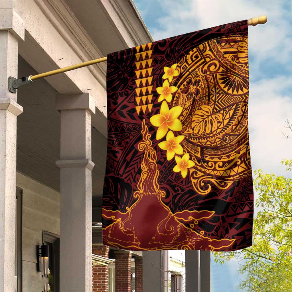 Hawaii Volcano Garden Flag Polynesian and Kakau Pattern LT03 House Flag Red - Polynesian Pride