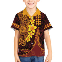 Hawaii Volcano Kid Hawaiian Shirt Polynesian and Kakau Pattern LT03 Kid Red - Polynesian Pride