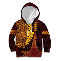 Hawaii Volcano Kid Hoodie Polynesian and Kakau Pattern LT03 Hoodie Red - Polynesian Pride