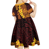 Hawaii Volcano Kid Short Sleeve Dress Polynesian and Kakau Pattern LT03 - Polynesian Pride