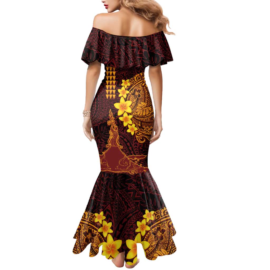 Hawaii Volcano Mermaid Dress Polynesian and Kakau Pattern LT03 - Polynesian Pride