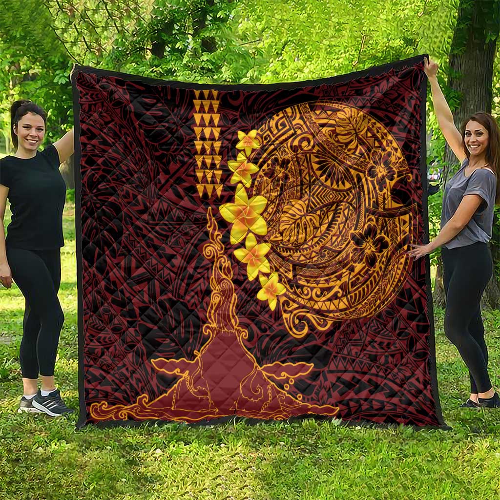 Hawaii Volcano Quilt Polynesian and Kakau Pattern