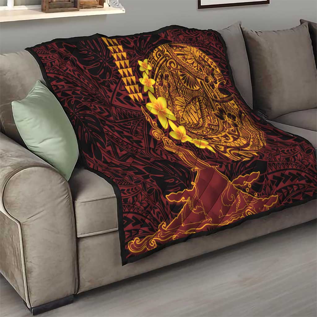 Hawaii Volcano Quilt Polynesian and Kakau Pattern