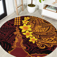 Hawaii Volcano Round Carpet Polynesian and Kakau Pattern LT03 Red - Polynesian Pride