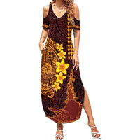 Hawaii Volcano Summer Maxi Dress Polynesian and Kakau Pattern LT03 Women Red - Polynesian Pride