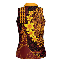 Hawaii Volcano Women Sleeveless Polo Shirt Polynesian and Kakau Pattern LT03 - Polynesian Pride