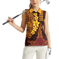 Hawaii Volcano Women Sleeveless Polo Shirt Polynesian and Kakau Pattern LT03 - Polynesian Pride
