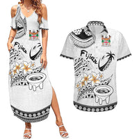 Fijian Traditional Culture Couples Matching Summer Maxi Dress and Hawaiian Shirt Tapa Tribal Tattoos - Polynesian Pride