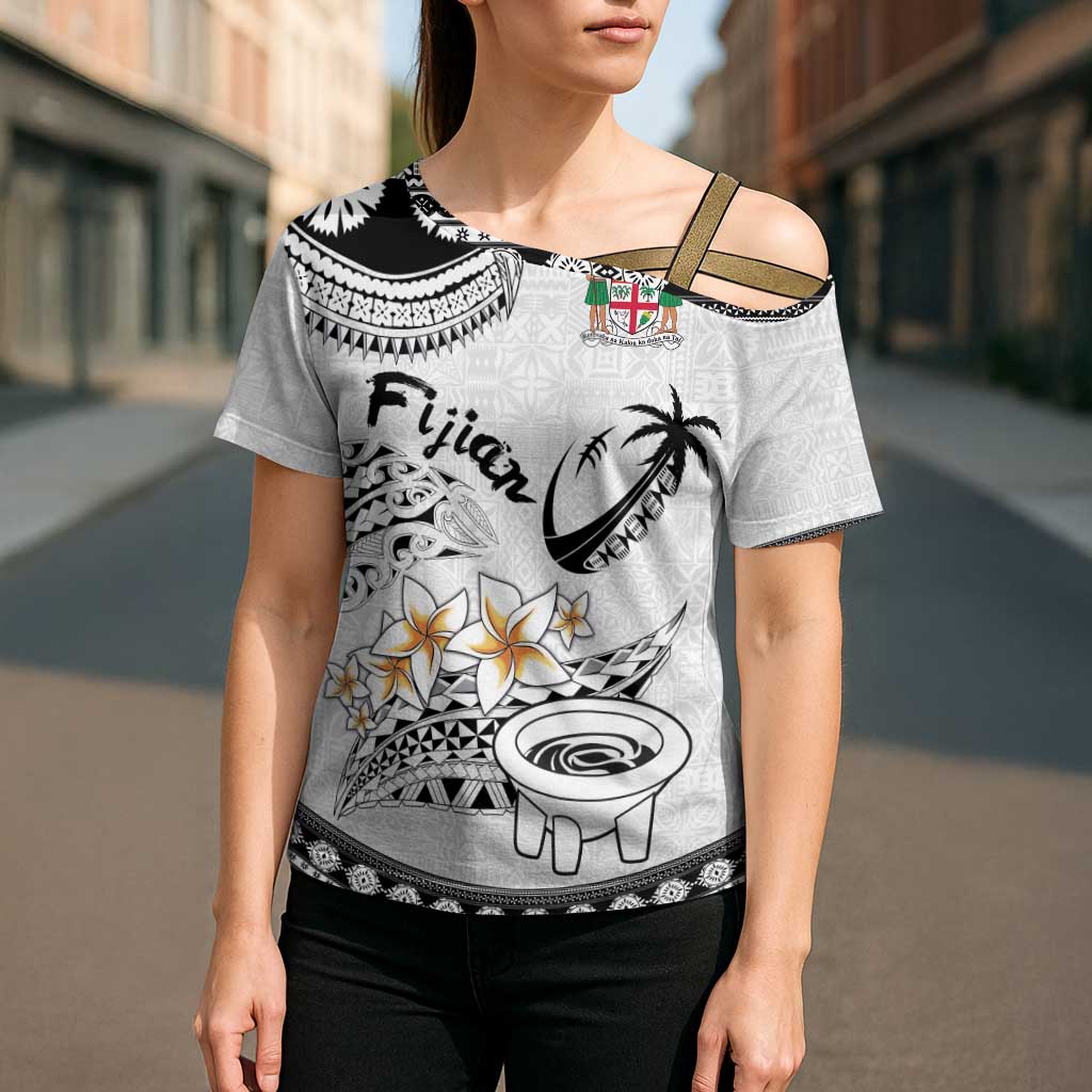 Fijian Traditional Culture Cross Shoulder Shirt Tapa Tribal Tattoos LT03 - Polynesian Pride