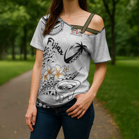 Fijian Traditional Culture Cross Shoulder Shirt Tapa Tribal Tattoos LT03 - Polynesian Pride