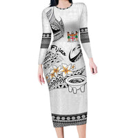 Fijian Traditional Culture Family Matching Long Sleeve Bodycon Dress and Hawaiian Shirt Tapa Tribal Tattoos - Polynesian Pride