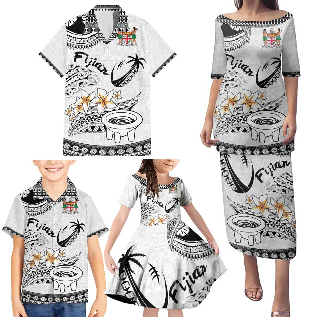 Fijian Traditional Culture Family Matching Puletasi and Hawaiian Shirt Tapa Tribal Tattoos - Polynesian Pride