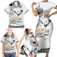 Fijian Traditional Culture Family Matching Short Sleeve Bodycon Dress and Hawaiian Shirt Tapa Tribal Tattoos - Polynesian Pride