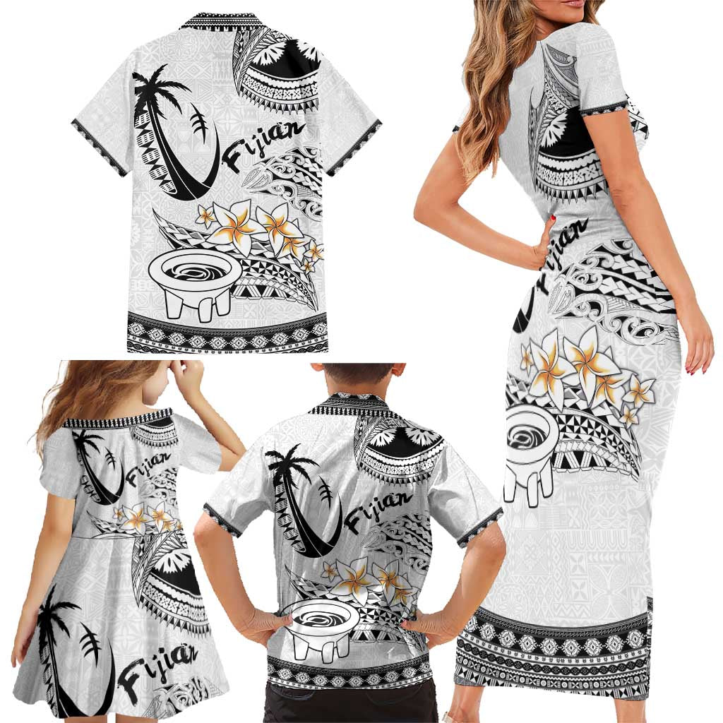Fijian Traditional Culture Family Matching Short Sleeve Bodycon Dress and Hawaiian Shirt Tapa Tribal Tattoos - Polynesian Pride