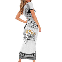 Fijian Traditional Culture Family Matching Short Sleeve Bodycon Dress and Hawaiian Shirt Tapa Tribal Tattoos - Polynesian Pride