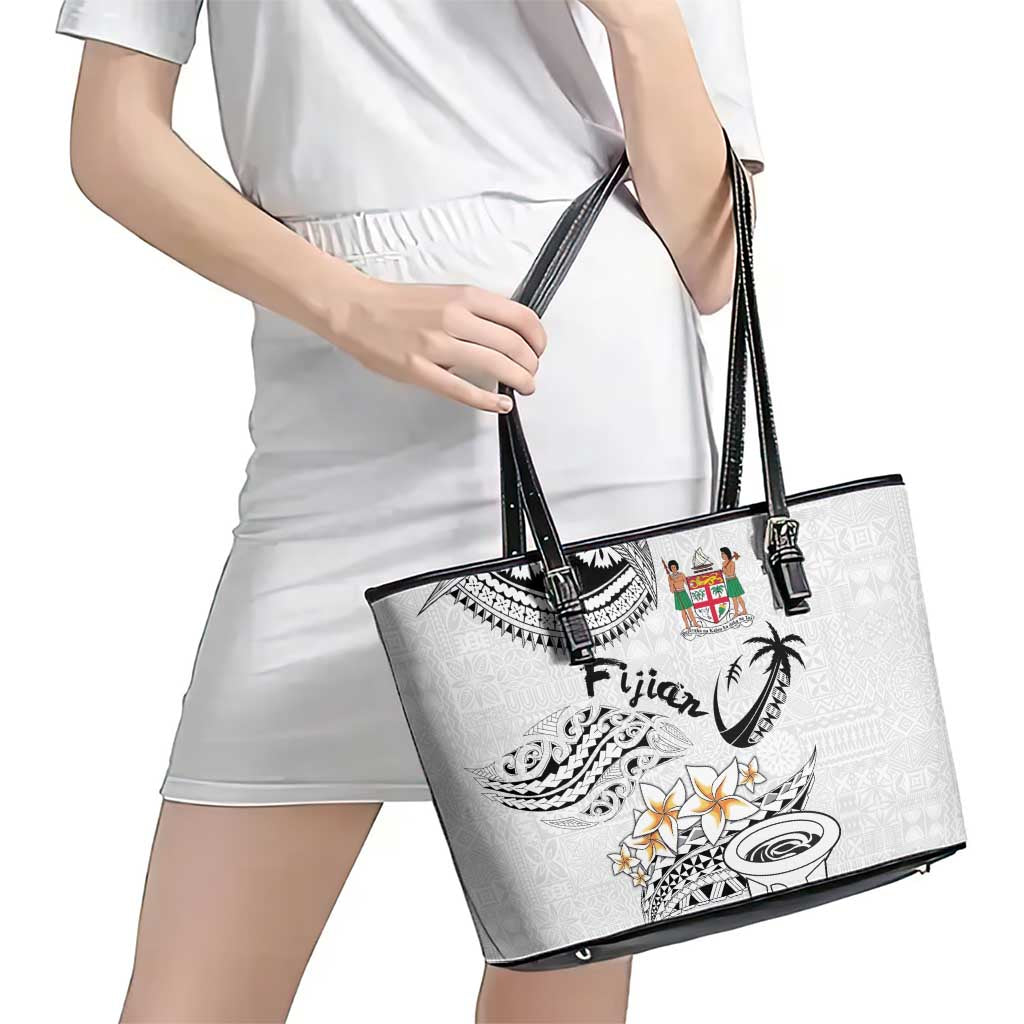 Fijian Traditional Culture Leather Tote Bag Tapa Tribal Tattoos - Polynesian Pride