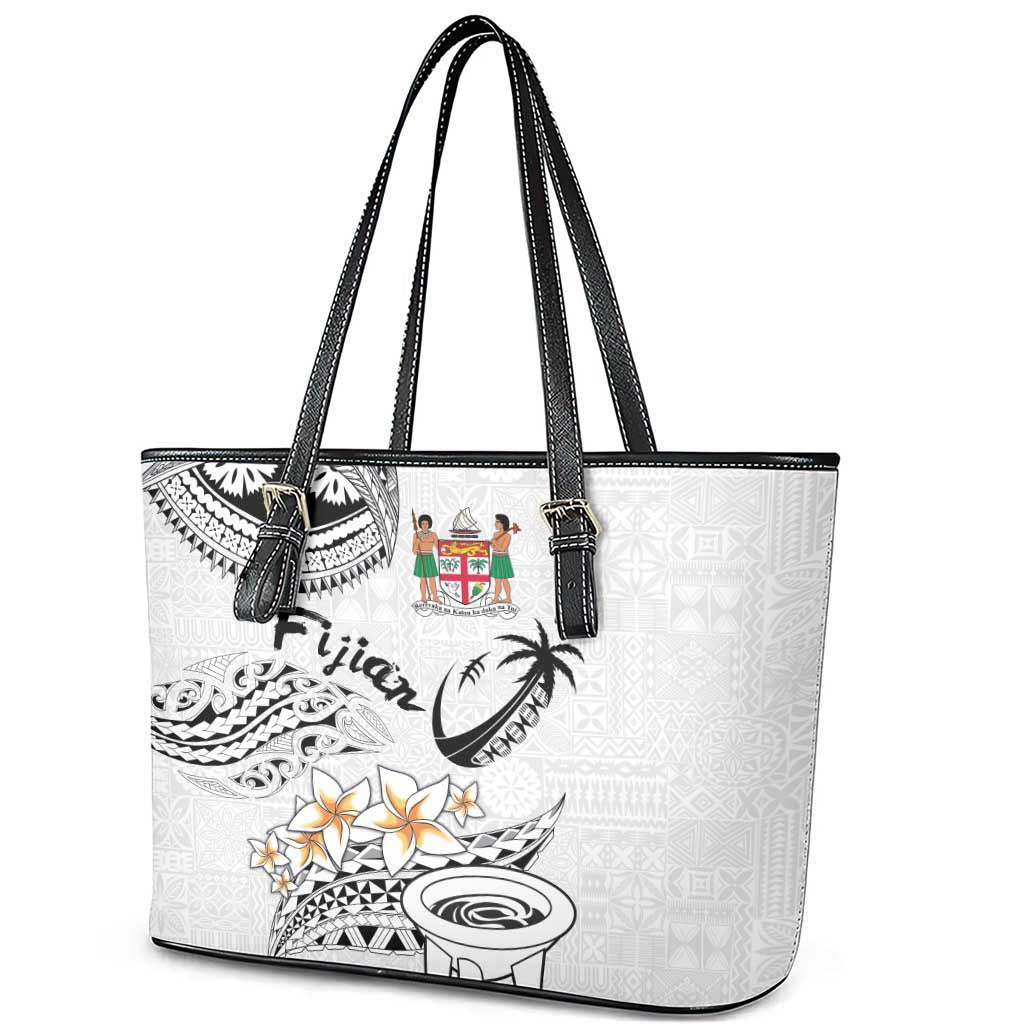 Fijian Traditional Culture Leather Tote Bag Tapa Tribal Tattoos - Polynesian Pride