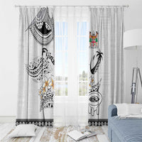 Fijian Traditional Culture Window Curtain Tapa Tribal Tattoos - Polynesian Pride