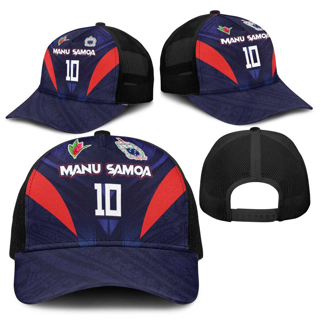 Custom Rugby Samoa Baseball Net Cap Siva Tau Spirit Sporty Vibes - Polynesian Pride