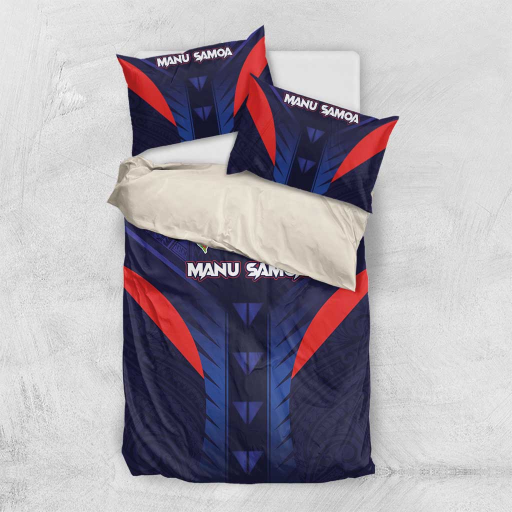 Rugby Samoa Bedding Set Siva Tau Spirit Sporty Vibes - Polynesian Pride