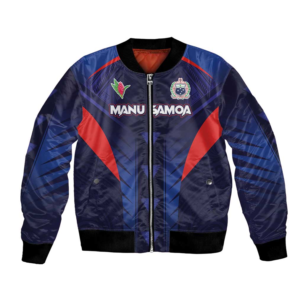 Custom Rugby Samoa Bomber Jacket Siva Tau Spirit Sporty Vibes - Polynesian Pride