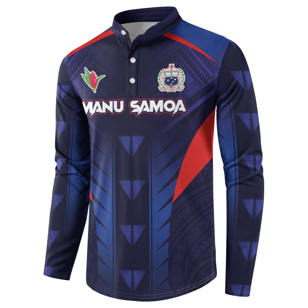 Custom Rugby Samoa Button Sweatshirt Siva Tau Spirit Sporty Vibes - Polynesian Pride