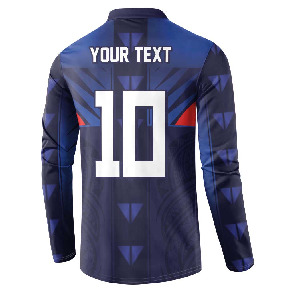 Custom Rugby Samoa Button Sweatshirt Siva Tau Spirit Sporty Vibes - Polynesian Pride