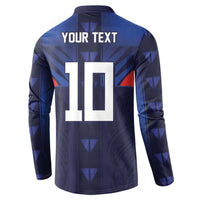 Custom Rugby Samoa Button Sweatshirt Siva Tau Spirit Sporty Vibes - Polynesian Pride