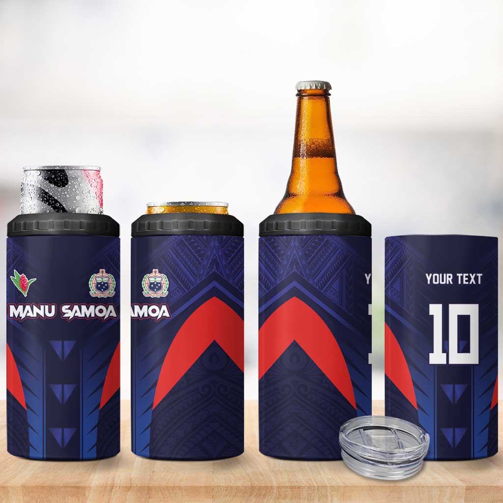 Custom Rugby Samoa 4 in 1 Can Cooler Tumbler Siva Tau Spirit Sporty Vibes - Polynesian Pride