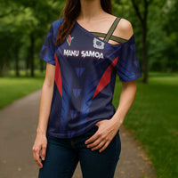 Custom Rugby Samoa Cross Shoulder Shirt Siva Tau Spirit Sporty Vibes - Polynesian Pride