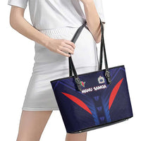 Rugby Samoa Leather Tote Bag Siva Tau Spirit Sporty Vibes - Polynesian Pride