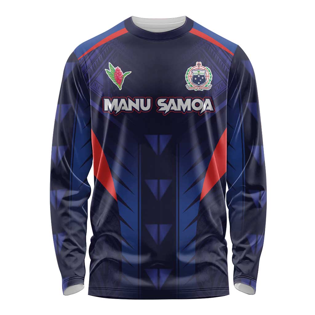 Custom Rugby Samoa Long Sleeve Shirt Siva Tau Spirit Sporty Vibes - Polynesian Pride