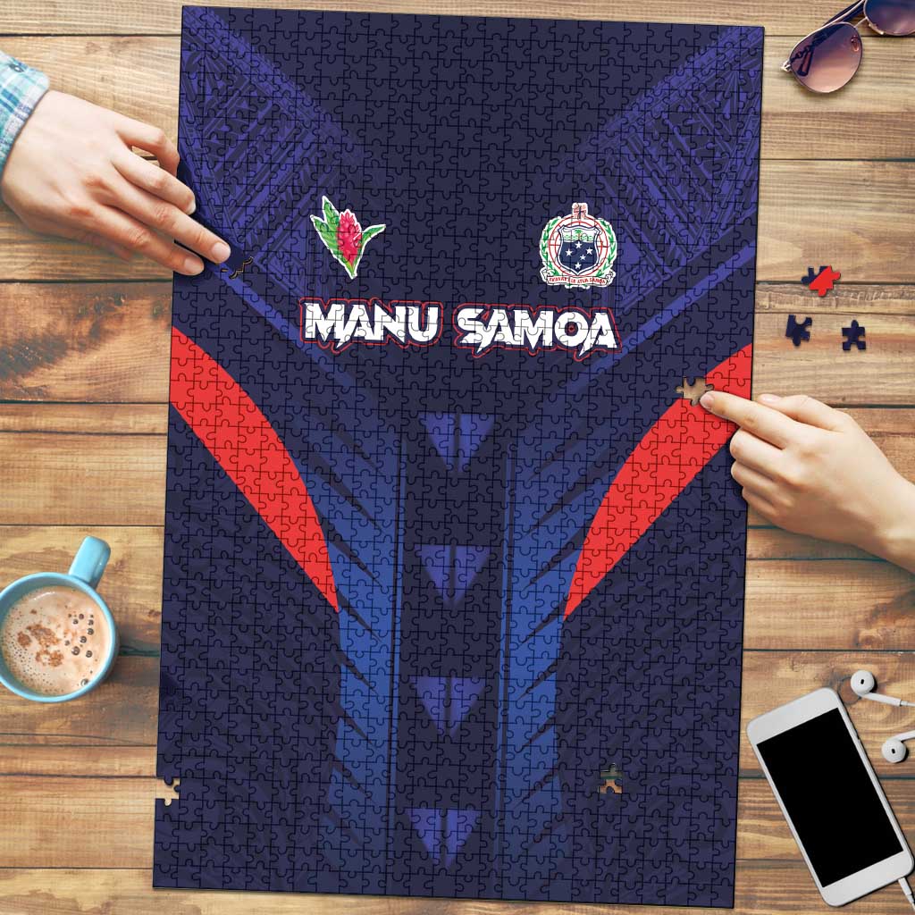 Rugby Samoa Puzzle Siva Tau Spirit Sporty Vibes - Polynesian Pride