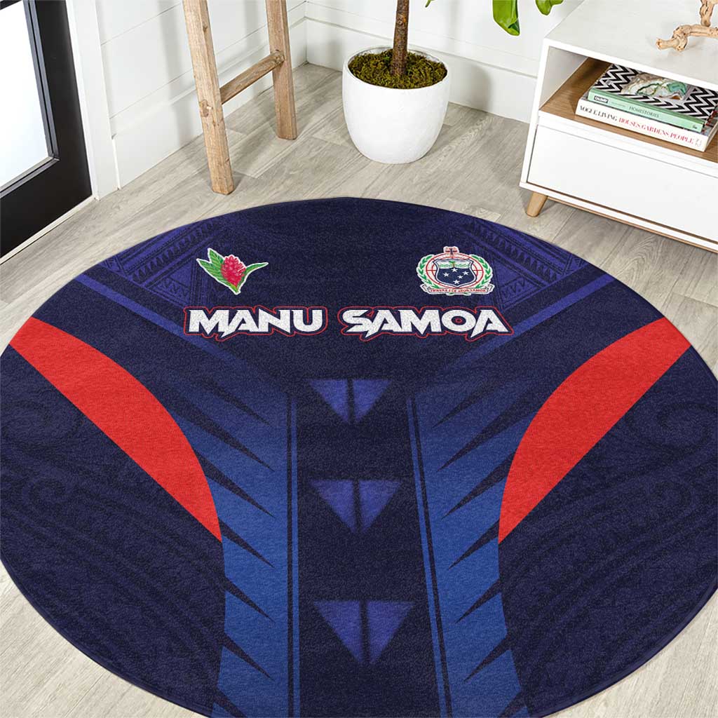 Rugby Samoa Round Carpet Siva Tau Spirit Sporty Vibes - Polynesian Pride