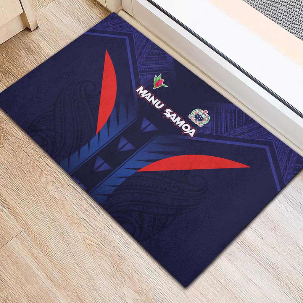 Rugby Samoa Rubber Doormat Siva Tau Spirit Sporty Vibes - Polynesian Pride